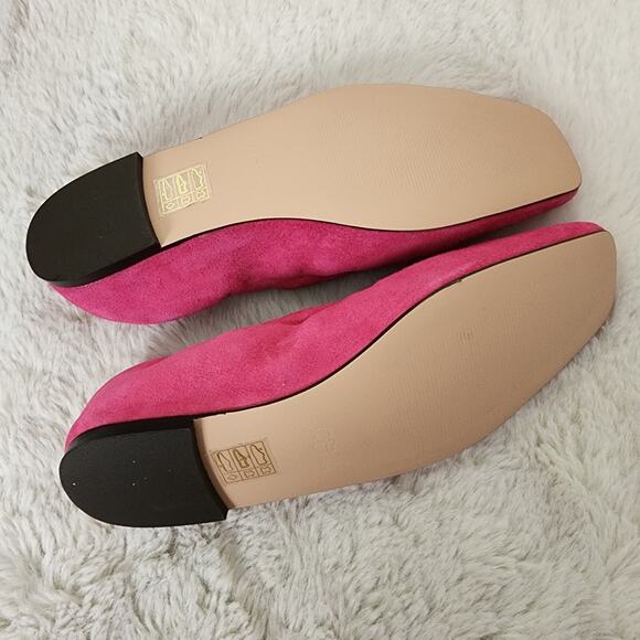 NEW J. Crew Anya Scrunchie Ballet Flats Suede Fuchsia Pink 7 - Picture 4 of 9